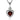 Stříbrný přívěsek srdíčko s granátem (almadinem) osázeným zirkonem (cubic zirconia) v rhodiovaném stříbře