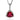 Stříbrný přívěsek se zirkony (cubic zirconia), červený středový trojúhelník