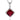 Stříbrný přívěsek se zirkony (cubic zirconia), červený středový čtverec